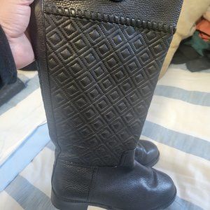 Tory Burch Black Quilted Winter Boots